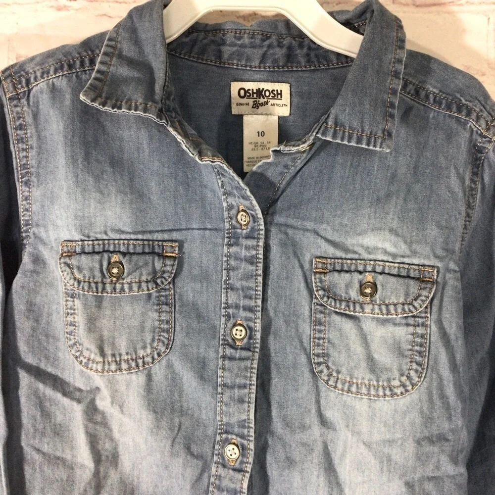 OshKosh B’gosh Blue Denim Button Down Shirt - Size 10